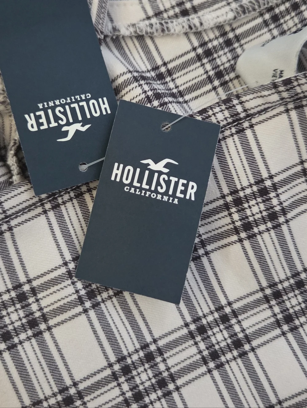 Hollister White and Black Plaid Mini Spaghetti Strap Dress - Picture 10 of 10